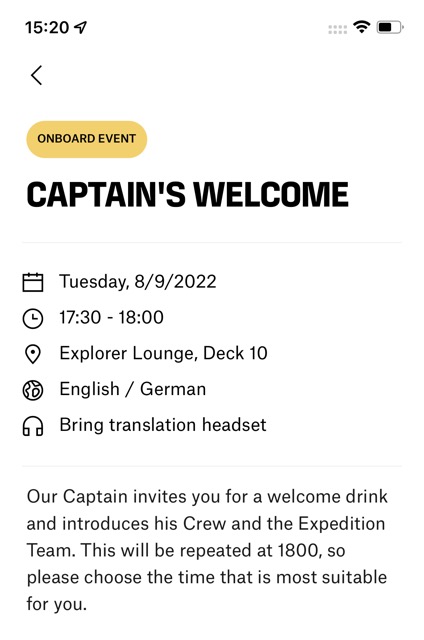 Captain's Welcome