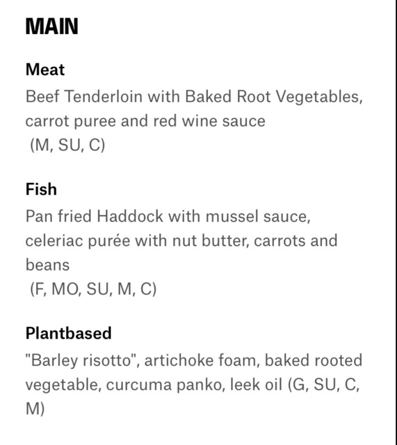 Dinner menu 9.8.22