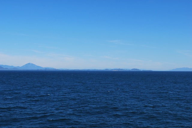 At sea