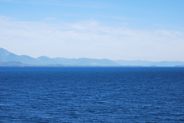 At sea