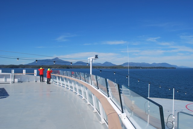 At sea