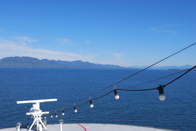 At sea