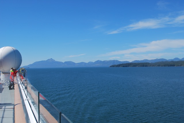 At sea