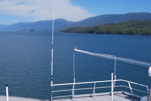At sea