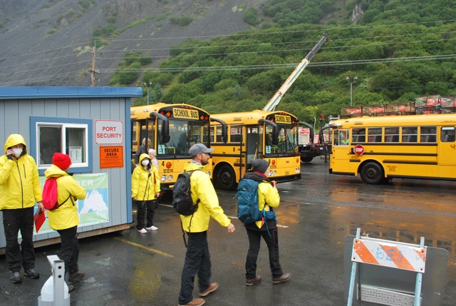 Boarding the bus