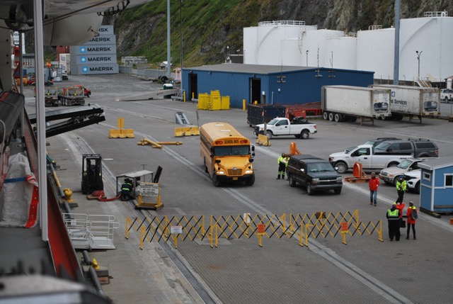 Busses arriving